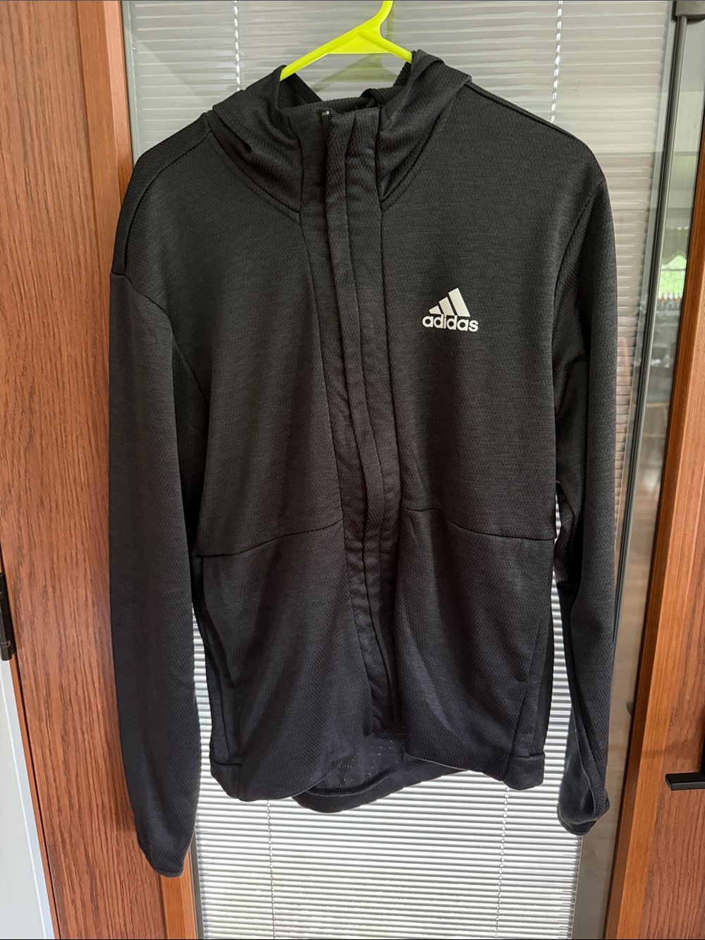 adidas Black Hooded Zip-Up Sweatshirt